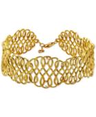 Kesi Jewels Diamond & White Topaz Accent Infinity Weave Link Bracelet In 18k Gold-plated Sterling Silver