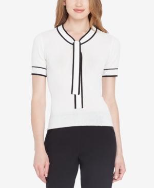 Tahari Asl Tie-neck Knit Top