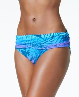Bleu By Rod Beattie Palm-print Foldover Bikini Bottoms Women's Swimsuit