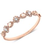Marchesa Rose Gold-tone Crystal & Stone Bangle Bracelet
