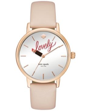 Kate Spade New York Women's Metro Vachetta Leather Strap Watch 34mm Ksw1054