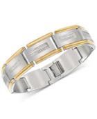 Esquire Men's Jewelry Diamond Link Bracelet (1/2 Ct. T.w.) In Stainless Steel & Gold-tone Ion-plate, Created For Macy's