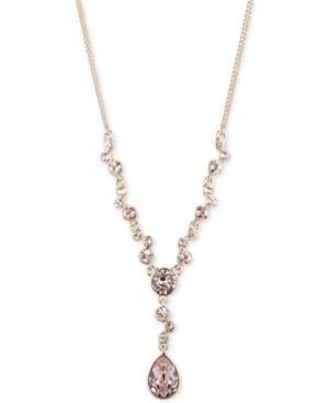 Givenchy Gold-tone Multi-crystal Teardrop Lariat Necklace