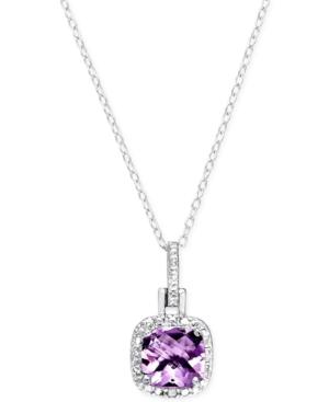 Victoria Townsend Amethyst (1-1/4 Ct. T.w.) And Diamond Accent Pendant Necklace In Sterling Silver