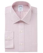 Brooks Brothers Men's Regent Classic/regular Fit Non-iron Orange Tattersall Dress Shirt