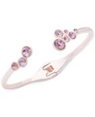 Anne Klein Rose Gold-tone Crystal Cluster Cuff Bracelet