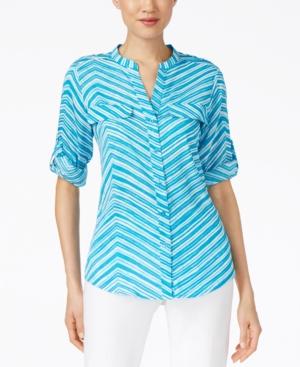 Calvin Klein Printed Roll-tab-sleeve Shirt