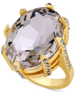 Guess Gold-tone Crystal Cocktail Ring