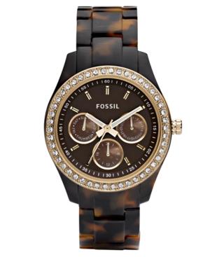 Fossil Women's Stella Tortoise Resin Bracelet Watch 37mm Es2795