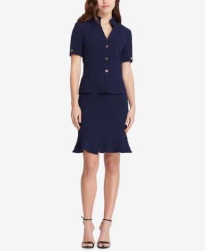 Tahari Asl Flounce-hem Skirt Suit