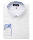 Nautica Men's Classic/regular Fit Comfort Stretch Wrinkle Free Solid Oxford Dress Shirt