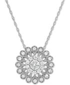 Diamond Flower Pendant Necklace (1/2 Ct. T.w.) In 14k White Gold