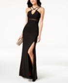 Emerald Sundae Juniors' Strappy Illusion Gown