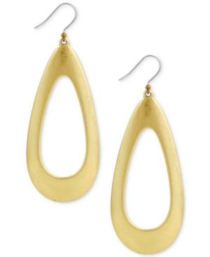 Lucky Brand Gold-tone Oval Drop Earrings