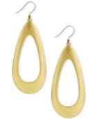 Lucky Brand Gold-tone Oval Drop Earrings