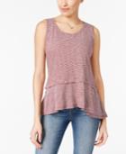 Style & Co Cotton Striped Peplum Top, Only At Macy's