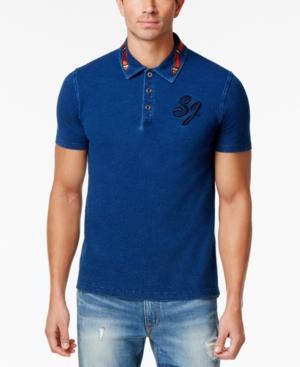 Sean John Men's Indigo Embroidered Polo