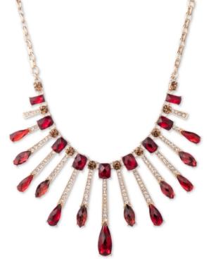 Anne Klein Gold-tone Stone & Crystal Statement Necklace, 18 + 3 Extender