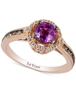 Le Vian Chocolatier Amethyst (3/4 Ct. T.w.) And Diamond (3/8 Ct. T.w.) Ring In 14k Rose Gold