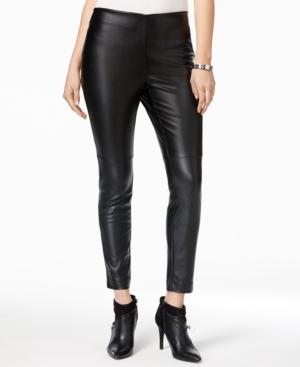 Bar Iii Faux-leather Pull-on Pants, Only At Macy's