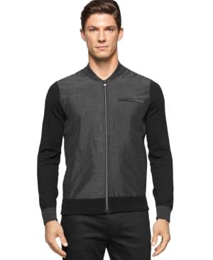 Calvin Klein Mixed Media Baseball Jacket