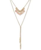 Lucky Brand Gold-tone Multi-stone Layered Lariat Necklace, 16 + 2 Extender