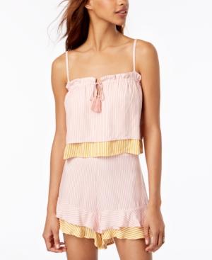 Love, Fire Juniors' Striped Layered Sleeveless Top