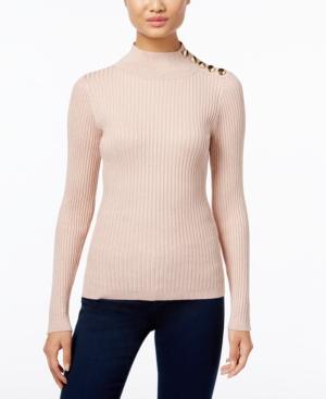 Inc International Concepts Embellished Mock-neck Sweater, Only At Macy's