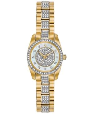Bulova Women's Gold-tone Stainless Steel And Crystal-accent Bracelet Watch 24mm