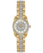 Bulova Women's Gold-tone Stainless Steel And Crystal-accent Bracelet Watch 24mm