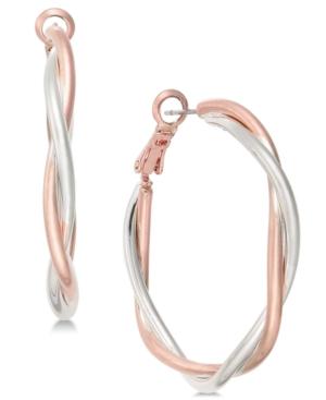 Charter Club Large Two-tone Twist Hoop Earrings, 1.5, Created For Macy's