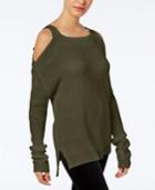 Hooked Up By Iot Juniors' Knit Cold-shoulder Sweater