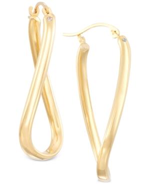 Signature Gold Twist Hoop Earrings In 14k Gold Over Resin, Created For Macy's