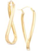 Signature Gold Twist Hoop Earrings In 14k Gold Over Resin, Created For Macy's