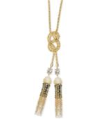 Swarovski Millennium Tri-tone Crystal & Bead 29-1/2 Knotted Necklace