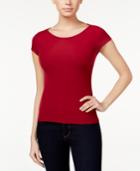 Polly & Esther Juniors' Solid Scoop-neck Skimmer Top