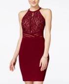 Morgan & Company Juniors' Illusion Lace Bodycon Dress