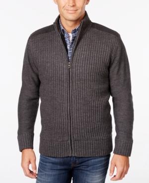 Weatherproof Men's Big And Tall Ribbed Zipper Cardigan, Only At Macy's