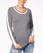 Hippie Rose Juniors' Side-striped Sweater