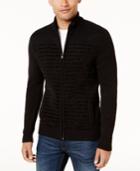 Alfani Men's Striped Chenille Full-zip Sweater, Created For Macy's