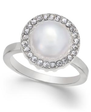Inc International Concepts Silver-tone Imitation Pearl Halo Ring, Only At Macy's