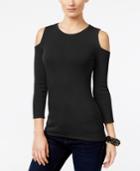 Inc International Concepts Petite Cold-shoulder Sweater, Only At Macy's