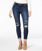 American Rag Juniors' Ripped Cuffed Skinny Ankle Jeans, Created For Macy's