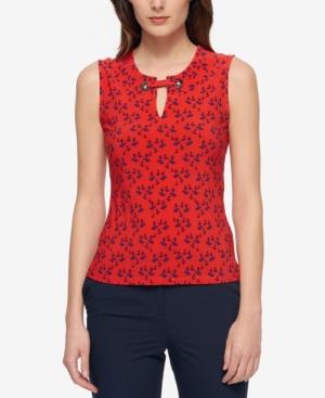 Tommy Hilfiger Anchor-print Keyhole Top