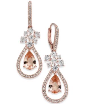 Danori Rose Gold-tone Crystal Teardrop Orbital Drop Earrings, Created For Macy's