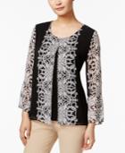 Jm Collection Split Printed Top, Only At Macy's