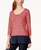 Tommy Hilfiger Sydney Striped Faux-satin-hem Top