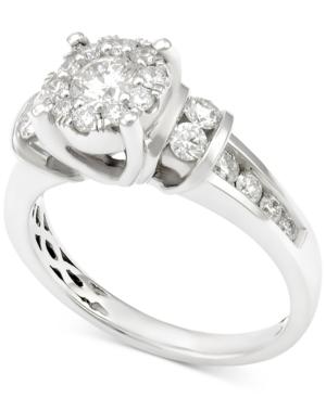 Diamond Round Cluster Engagement Ring (1 Ct. T.w.) In 14k White Gold