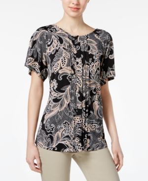 Charter Club Paisley-print Pleated Top, Only At Macy's