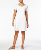 Karen Scott Cotton Button-shoulder Sheath Dress, Only At Macy's